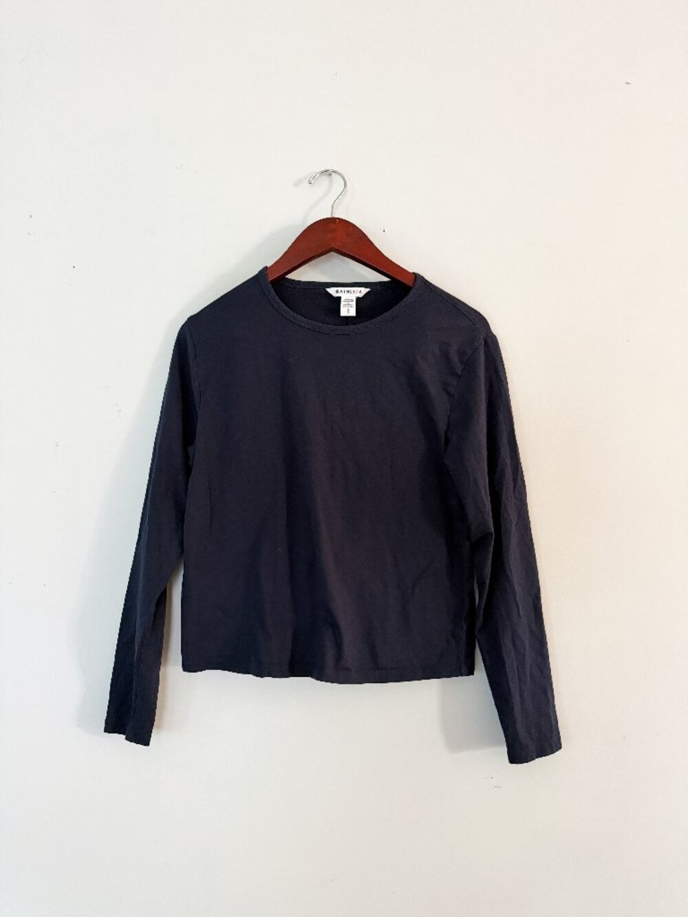 Athleta Essential Long Sleeve Supima Cotton Top Navy Women's Small